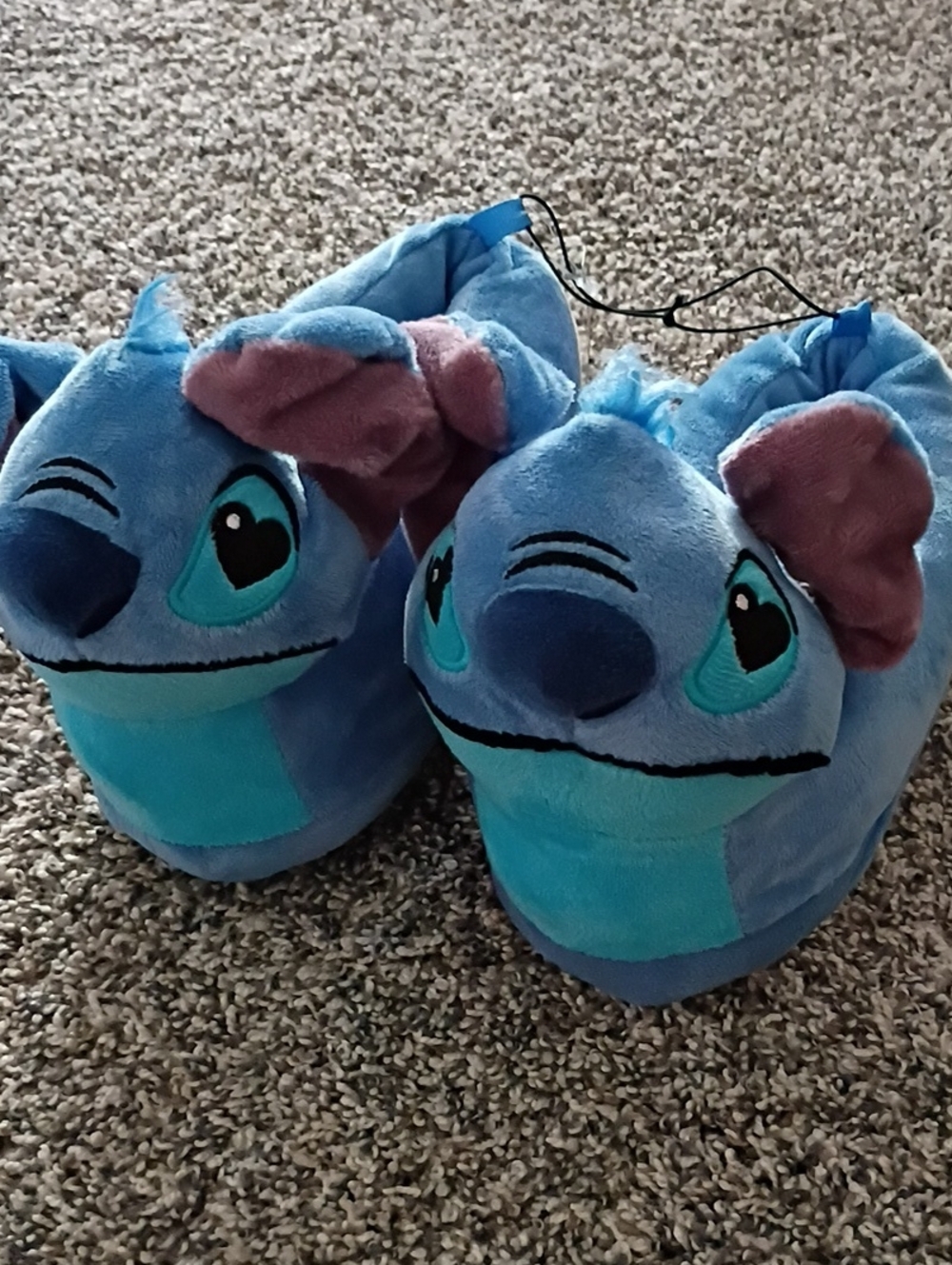Disney Stitch Plush Slip-On Kids Slippers in Blue and Teal